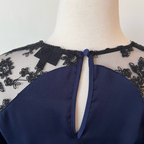 Who What Wear Navy Blue Lace Slip Dress - Picture 5 of 11